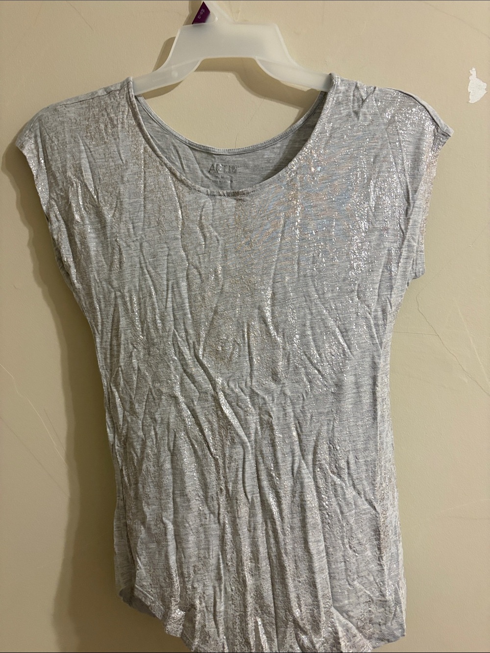 Apt 9Silver Metallic Cap-Sleeve Tee - Silver
